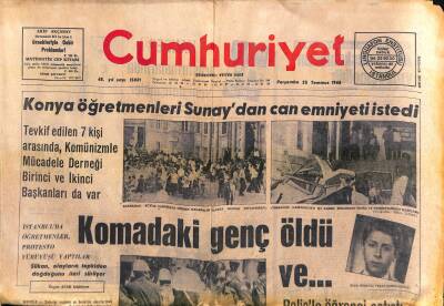 Cumhuriyet Gazetesi 25 Temmuz 1968 - İstanbulda Polis-Öğrenci Çarpışması GZ119145 - 1