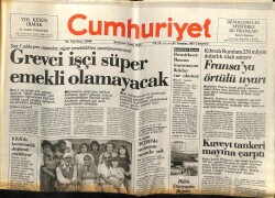 Cumhuriyet Gazetesi 25 Temmuz 1987 - Grevci İşçi Süper Emekli Olamayacak GZ61283 - 2
