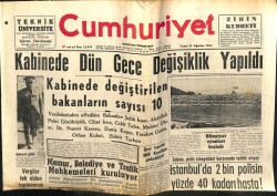 Cumhuriyet Gazetesi 26 Ağustos 1960 - Memur,Belediye,Trafik Mahkemeleri Kuruluyor GZ103083 - 1