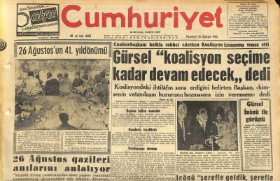 Cumhuriyet Gazetesi 26 Ağustos 1963 - Makariosun Sovyet Rusya İle İşbirliği Yaptığı Söyleniyor GZ120755 - 1