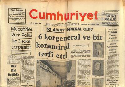 Cumhuriyet Gazetesi 26 Ağustos 1967 - Mücahitler , Rum Polisi İle 2 Saat Çarpıştılar GZ90072 - 1