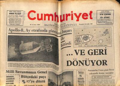 Cumhuriyet Gazetesi 26 Aralık 1968 - Fransadaki Bir Trafik Kazasında Üç Türk Öldü - Uzayda Kanser Tedavisi GZ92990 - 1