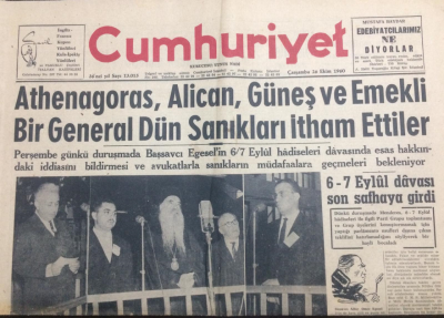Cumhuriyet Gazetesi 26 Ekim 1960 - 6-7 Eylül Davası Son Safhaya Girdi - GZ12058 - 2