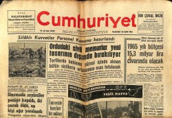 Cumhuriyet Gazetesi 26 Eylül 1964 - 1965 Yılı Bütçesi 15,3 Milyar Lira Civarında Olacak GZ62416 - 2