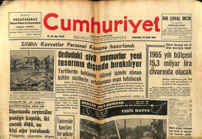 Cumhuriyet Gazetesi 26 Eylül 1964 - 1965 Yılı Bütçesi 15,3 Milyar Lira Civarında Olacak GZ62416 - 2