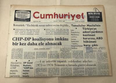 Cumhuriyet Gazetesi 26 Eylül 1974 GZ1521 - 2