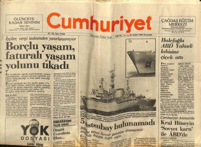 Cumhuriyet Gazetesi 26 Eylül 1985 - 5 Astsubay Bulunamadı GZ60751 - 2