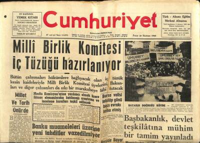 Cumhuriyet Gazetesi 26 Haziran 1960 - Vehbi Koç Hazineye 26 Kilo Altın Ve Bir Bina Hibe Etti GZ88313 - 1