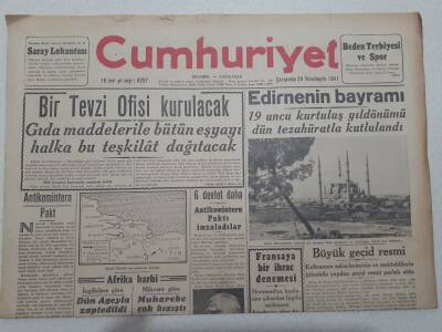 Cumhuriyet Gazetesi 26 Kasım 1941 - Japonya Ve Amerika Anlaşıyor GZ71810 - 1