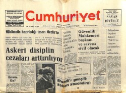 Cumhuriyet Gazetesi 26 Kasım 1972 - Askeri Disiplin Cezaları Arttırılıyor GZ103079 - 1