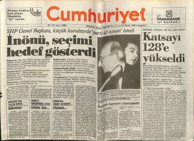 Cumhuriyet Gazetesi 26 Kasım 1988 - Turgut Özal ATnin Paris Kapısını Zorluyor GZ61317 - 2