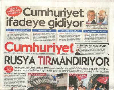 Cumhuriyet Gazetesi 26 Kasım 2015 - Türkiyenin Moskova Büyükelçiliği Önünde 500 Kişi Yumurtalarla Eylem Yaptı GZ96019 - 1