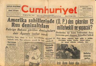 Cumhuriyet Gazetesi 26 Mart 1948 - Amerika Sahillerinde Rus Denizaltıları GZ71498 - 2