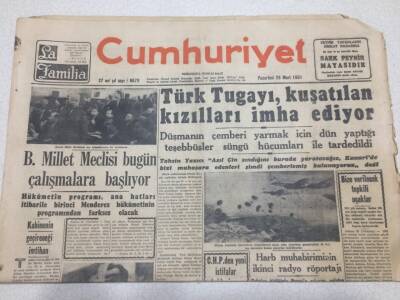 Cumhuriyet Gazetesi 26 Mart 1951 - Türk Tugayı Kuşatılan Kızılları İmha Ediyor GZ52610 - 1