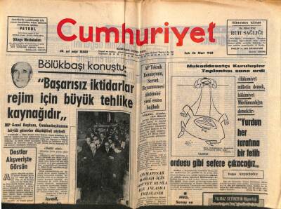 Cumhuriyet Gazetesi 26 Mart 1968 - Mukaddesatçı Kuruluşlar Toplantısı Sona Erdi GZ80385 - 1