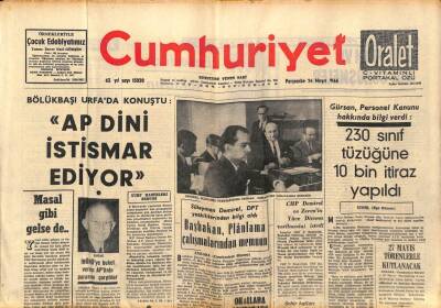 Cumhuriyet Gazetesi 26 Mayıs 1966 - İçinde 2.350.000 Lira Bulunan Zırhlı Bir Araba Çalındı - Dışişleri Memurları Anadoluyu Öğreniyor GZ98080 - 1