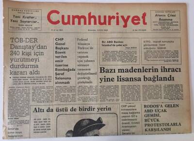 Cumhuriyet Gazetesi 26 Mayıs 1976 - Bazı Madenlerin İhracı Yine Lisansa Bağlandı GZ13663 - 2