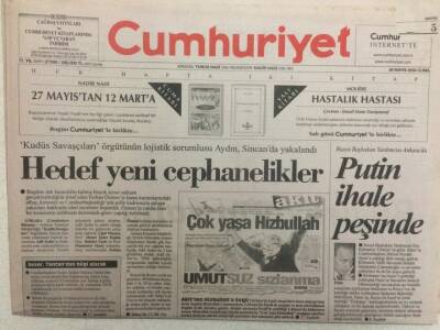 Cumhuriyet Gazetesi 26 Mayıs 2000 - Putin İhale Peşinde GZ34350 - 1