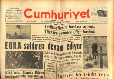 Cumhuriyet Gazetesi - 26 Ocak 1964 - EOKA Saldırıları Devam Ediyor GZ99618 - 1