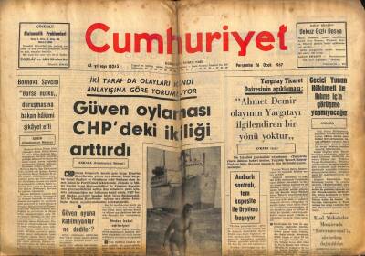 Cumhuriyet Gazetesi 26 Ocak 1967 - Aybar , İki Oturum Tard Cezası Aldı GZ82525 - 1
