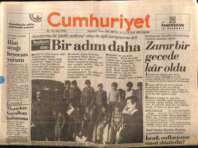 Cumhuriyet Gazetesi 26 Ocak 1989 - Yeşilyurt Olayı GZ62271 - 2