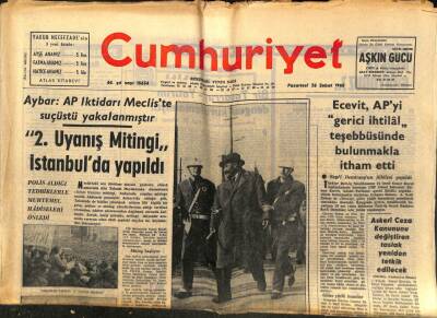 Cumhuriyet Gazetesi - 26 Şubat 1968 - 2. Uyanış Mitingi İstanbulda Yapıldı GZ99543 - 1