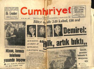 Cumhuriyet Gazetesi - 26 Şubat 1969 - Nixon Kırmızı Telefonu Yanında Taşıyor GZ99503 - 1