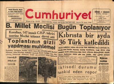 Cumhuriyet Gazetesi 26 Temmuz 1958 - Türkiyede , Türk Gazetecilerine Kapalı NATO Üssü - Bismilde Petrol Kampına Bir Baskın GZ98018 - 1