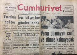 Cumhuriyet Gazetesi 26 Temmuz 1960 - Vergi Ödemeyen Sınıf Ve Zümre Kalmıyacak - GZ12561 - 2