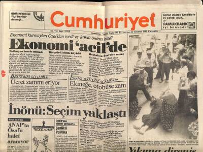 Cumhuriyet Gazetesi 26 Temmuz 1989 - Ekonomi Kurmayları Özaldan İvedi Ve Köklü Önlem İstedi GZ122292 - 1