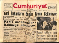 Cumhuriyet Gazetesi 27 Ağustos 1960 - İnönü İle Türkeş Arasında İhtilaf Yok GZ70156 - 1