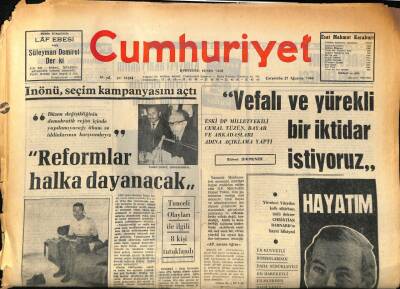 Cumhuriyet Gazetesi 27 Ağustos 1969 - THYnin Uçak Alım Ve Kira İşine Bakan İzmen El Koydu GZ87034 - 1