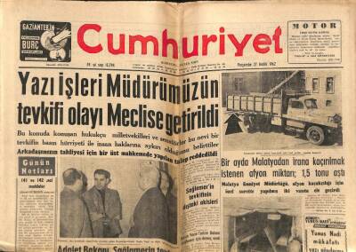 Cumhuriyet Gazetesi 27 Aralık 1962 - İskenderunda 3 Deniz Astsubayı Evli Bir Kadını Kaçırmak İstedi GZ80006 - 1