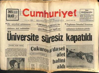 Cumhuriyet Gazetesi 27 Aralık 1968 - Çukurovada Sel Afet Halini Aldı GZ80319 - 1