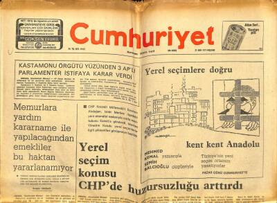 Cumhuriyet Gazetesi - 27 Ekim 1977 - Yerel Seçim CHPde Huzursuzluğu Arttırdı GZ99396 - 1