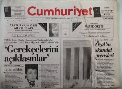 Cumhuriyet Gazetesi 27 Ekim 2000 Türk-Yunan İlişkilerindeki Gerilim ABye Yansıyor - GZ44713 - 2