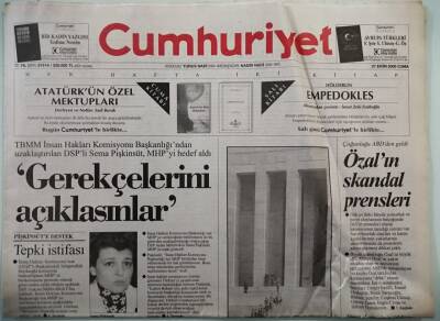 Cumhuriyet Gazetesi 27 Ekim 2000 Türk-Yunan İlişkilerindeki Gerilim ABye Yansıyor - GZ44713 - 1