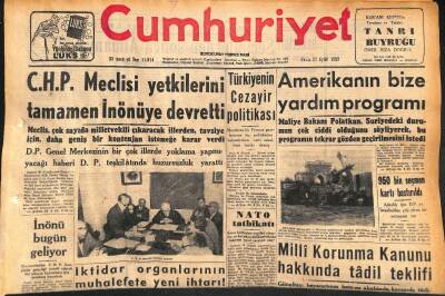Cumhuriyet Gazetesi 27 Eylül 1957 - Little Rockta Dün Hiç Bir Hadise Olmadı - Amerikanın Bize Yardım Programı GZ119653 - 1
