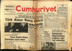 Cumhuriyet Gazetesi 27 Eylül 1964 - Türk Alayı Barış Gücü Emrinde GZ62415 - 2