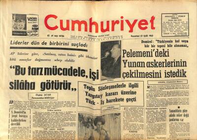 Cumhuriyet Gazetesi 27 Eylül 1965 - Kazlıçeşmede Bir Kağıt Fabrikası Yandı GZ85421 - 1