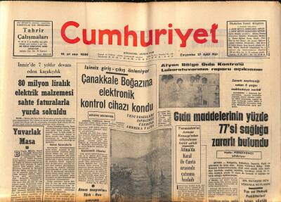 Cumhuriyet Gazetesi 27 Eylül 1967 - Afyon Bölge Gıda Kontrolü Laboratuvarının Raporu Açıklandı GZ84944 - 1
