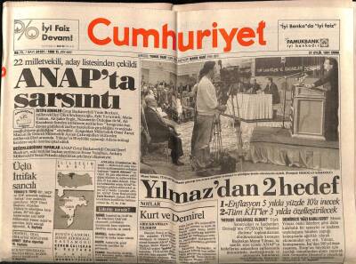 Cumhuriyet Gazetesi 27 Eylül 1991 - Çankayada Pembe Bir Gece GZ74677 - 1