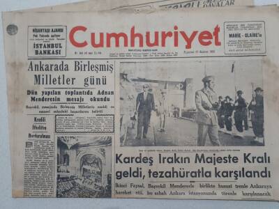 Cumhuriyet Gazetesi - 27 Haziran 1955 - Kardeş Irakın Majeste Kralı Geldi Tezahüratla Karşılandı GZ112880 - 1