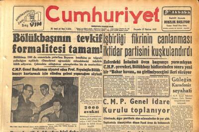 Cumhuriyet Gazetesi 27 Haziran 1957 - 1000 Yataklı Cerrahpaşa Hastanesi Susuz Kaldı ! - Türk Havacılarının Başarısı Övülüyor GZ119899 - 1