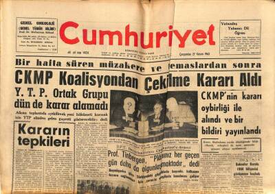 Cumhuriyet Gazetesi 27 Kasım 1963 - Denizcilik Bankası İskenderun Hattı Bilet Ücretlerine Zam Yaptı GZ85512 - 1