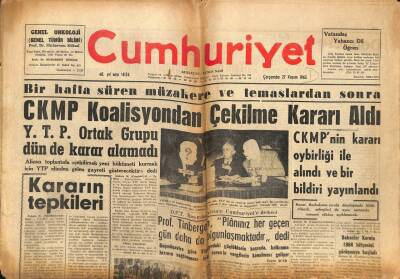 Cumhuriyet Gazetesi 27 Kasım 1963 - Denizcilik Bankası İskenderun Hattı Bilet Ücretlerine Zam Yaptı GZ98204 - 1
