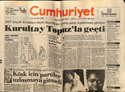 Cumhuriyet Gazetesi 27 Kasım 1988 - Necmettin KaradumanKöşk İçin Partiler Uzlaşmaya Gitmeli GZ61316 - 2