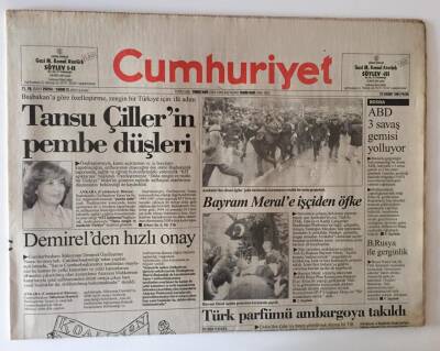 Cumhuriyet Gazetesi 27 Kasım 1994 - Yılmazdan Hükümete İptal Uyarısı GZ10925 - 1