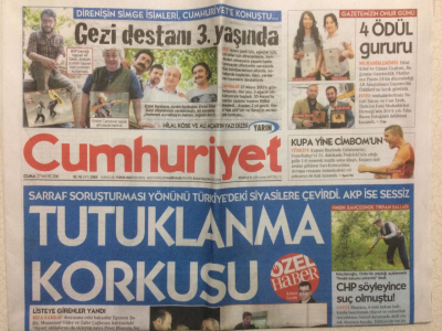 Cumhuriyet Gazetesi 27 Mayıs 2016 - Sarraf Soruşturmasında Tutuklanma Korkusu GZ27619 - 1