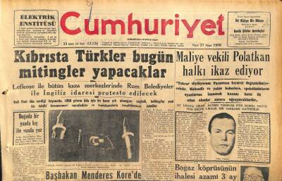 Cumhuriyet Gazetesi 27 Nisan 1958 - Bruxelles Sergisinde Asrımızın Senbolu Atomium - Prenses Margaret İçin Calypso Dansı GZ120519 - 1